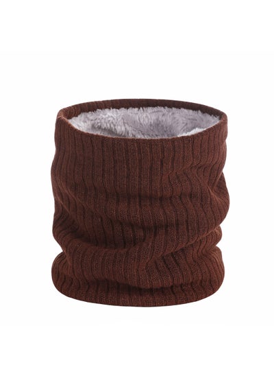 Buy Winter Double-Layer Thermal Knit Neck GaiterCoffee Coffee in Saudi Arabia