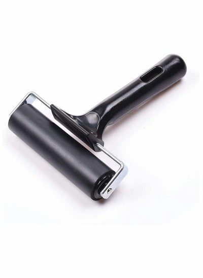 اشتري Rubber Brayer Roller, Printing Ink Rubber Brayer Roller Paint Brush Black Ink Applicator Art Craft Oil Painting Tool for Printmaking Anti Skid Tape Construction في الامارات