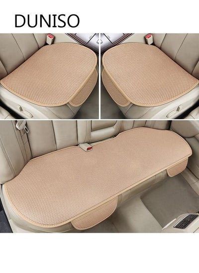 اشتري 3PCS Auto Breathable Universal Four Seasons Car Seat Covers Luxury Include Front Car Seat Protector and Rear Car Seat Cushion Compatible with 95% Vehicle Fit for Cars Truck SUV or Vans في السعودية