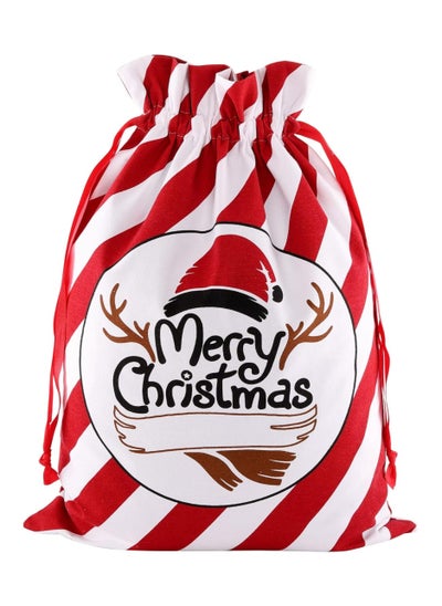 اشتري Merry Christmas Gift Sack – Large 65x45cm Holiday Gift Bag with Candy Cane Stripes, Durable and Reusable Santa Sack for Gifts and Toys في الامارات