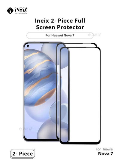 Buy 2-Piece Full Screen Protector For Huawei Nova 7 Black/Clear in Saudi Arabia