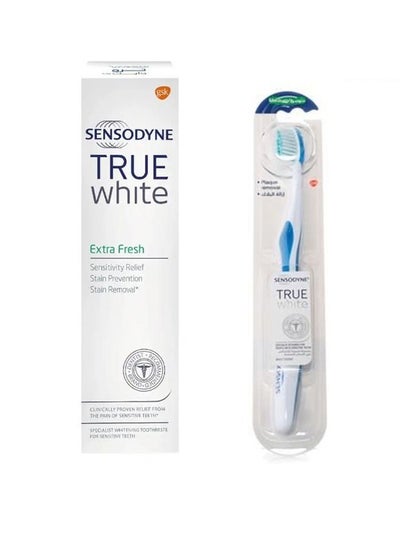 Buy Toothpaste Whitening True White With a Distinctive Brush True White in Saudi Arabia