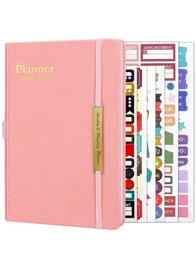 Buy 2024 Leather Planner Weekly and Monthly, 18 Months Calendar Book, 2024 Academic Planner From Jan. 2024-June 2025, 2024 Appointment Book, Daily Agenda, Yearly Teachers Planner (5.7 X 8.5" Pink) in Saudi Arabia