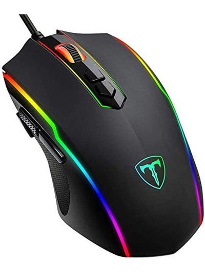 Buy T-DAGGER Gaming Mice Gaming Mouse Wired RGB Chroma Backlit Gaming Mouse 8 Programmable Buttons, 7200 DPI Adjustable, Comfortable Grip Ergonomic Optical PC Computer with Fire Button, Sega Genesis Acces in Saudi Arabia