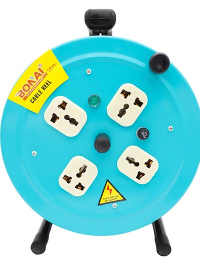 Buy Bonai 25m Extension Reel: Power Your Space Safely and Efficiently with 4 Sockets and Fuse Protection in UAE