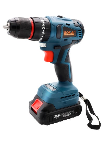 Buy 36V Cordless Impact Drill Kit: Brushless Motor, 2 Batteries, Combi Hammer Drill, Metal/Wood/Wall Drilling & Screwdriving - Complete Home & Office Tools Set in UAE