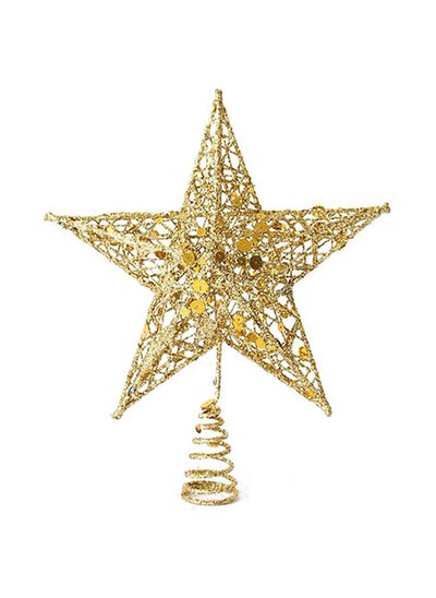 Buy Time to Sparkle Glitter Christmas Tree Topper Star For Christmas Tree Decoration Gold 20x16x4cm in Egypt