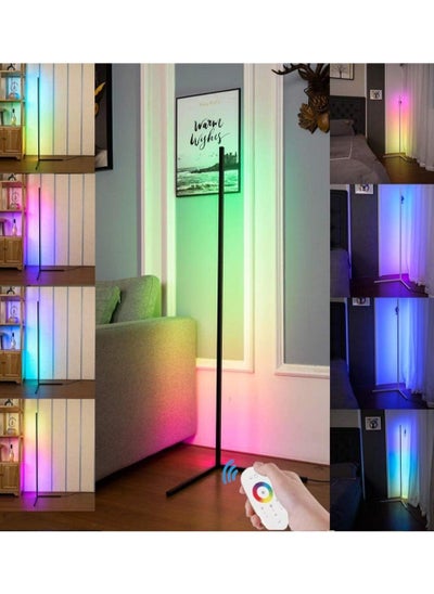 اشتري Smart RGB Floor Lamp, LED Floor Lamp Ambient Background Light, Modern Minimalism Color Changing LED Dimmable Torchiere, Black, 142cm, UK Plug, 20W Cool for Living Room, Bedroom and Play Room DIY في الامارات