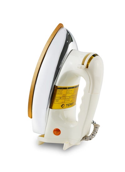 اشتري Dry Iron Heavy Weight Iron 1200W With Teflon Coating Gold Soleplate 10-Year Warranty في الامارات