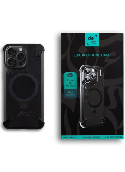 Buy VIP Leather Case for iPhone 14 Pro Max Unique and Natural Made of Shockproof Leather - Black in Saudi Arabia