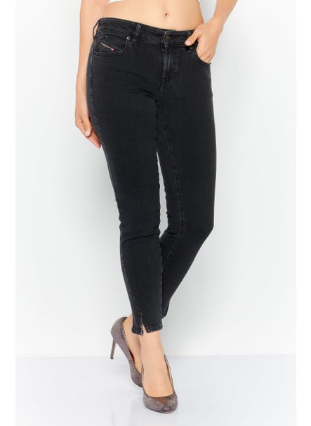 Buy Women D Jevel Slim Fit Plain Stretchable Denim, Black in UAE