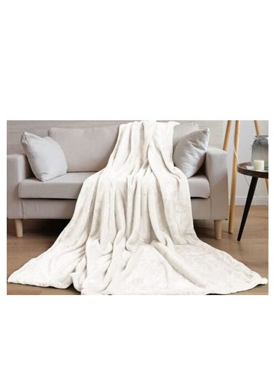 Buy PAN Home Home Furnishings Ultra Plush Blanket 150X200 cm- Ivory in UAE