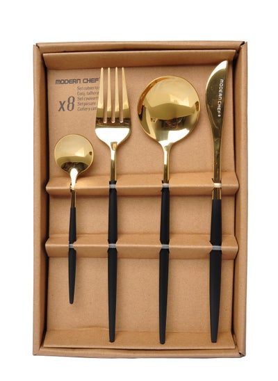 Buy Cutlery Set Of 8 Pcs For Two Person / Black in Saudi Arabia