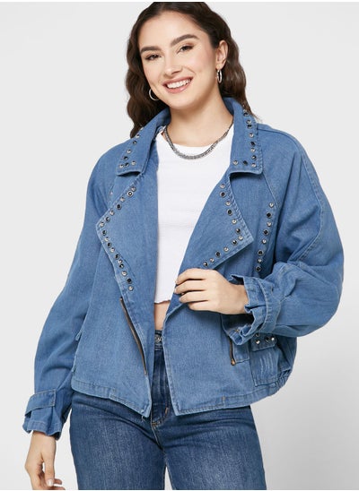 Buy Denim Jacket With Stylized Cuff in Saudi Arabia