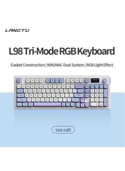 Buy L98 Tri-Mode Bluetooth Wired Wireless Keyboard E-sports Game Office Silent Film Keyboard Mechanical Gamer Keyboard in Saudi Arabia