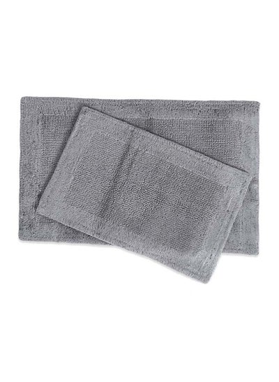 اشتري 2- Piece Ultra Spa Reversible Bath Mat Set, Grey في الامارات