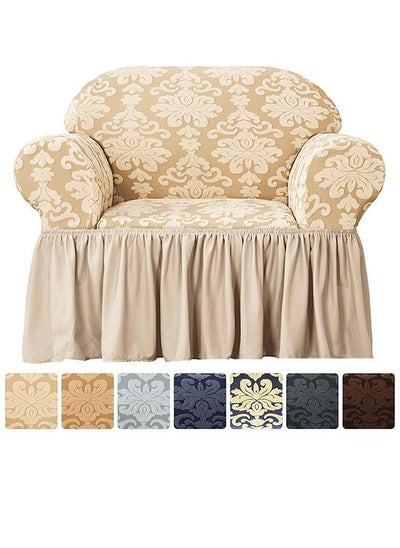 Buy One Seater Stretchable Sofa Cover Beige 80-120cm in UAE