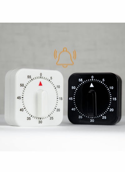 اشتري 60 Minute Kitchen Timer, 2 Pcs 1 Hour Square Mechanical Kitchen Timer في السعودية