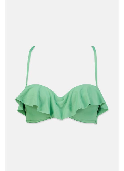 Buy Women Plain Padded Bikini Top, Green in Saudi Arabia