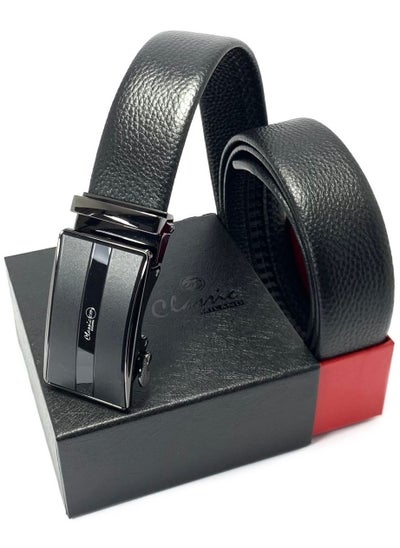 Buy Classic Milano Men’s Leather Belt for men Fashion Belt Ratchet Dress Belts for men with Automatic Click Buckle for Mens Belt Enclosed in an Elegant Gift Box ALTHQ-3705-10 (Black) by Milano Leather in UAE