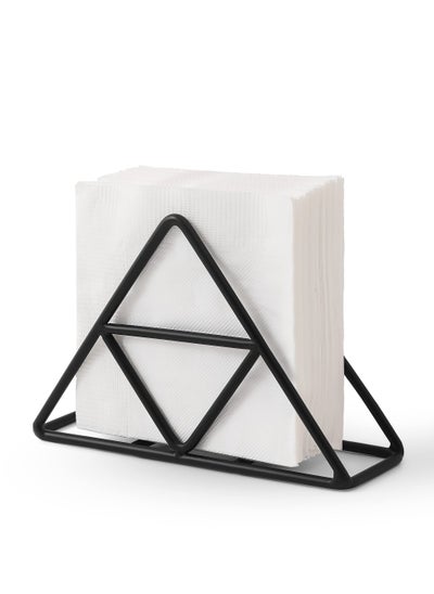 اشتري Napkin Holder for Table Black Triangular Napkin Holder Kitchen Decor Farmhouse Steel Napkin Dispenser Freestanding Metal Paper Holder for Kitchen Countertop في السعودية