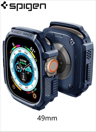 Buy New Upgrade Apple Watch Rugged Armor Ultra Case Durable TPU Case Designed for Ultra 49mm Navy Blue in Saudi Arabia