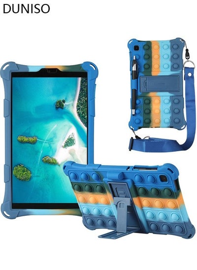 اشتري Samsung Galaxy Tab S8 / S7 Case 11 Inch Multiple Angle Stand Cover with Shockproof Case with Stand and Shoulder Strap for SM-X700/X706/T870/T875/T876-Black في الامارات