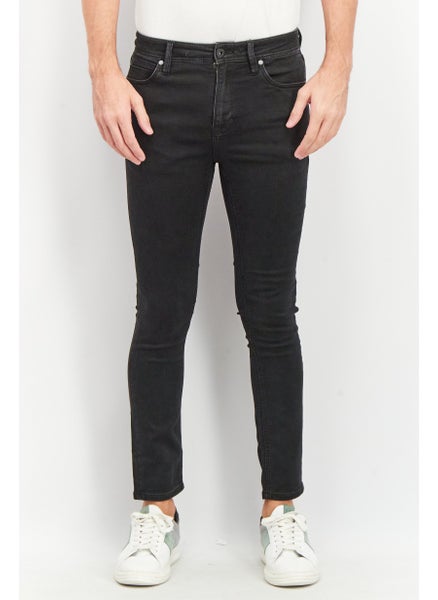 اشتري Men Skinny Fit Washed Stretchable Jeans, Black في الامارات