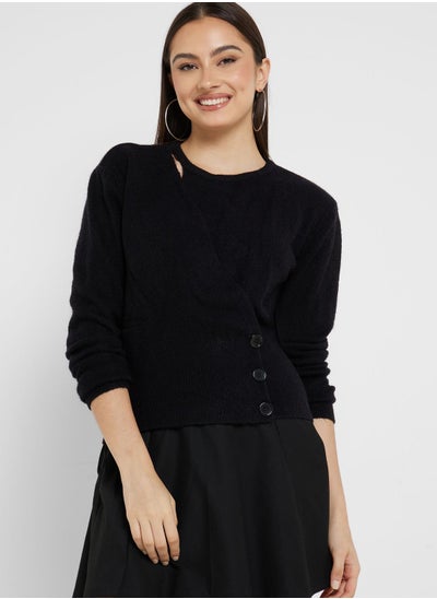 Buy Asymmetric Wrap Detail Sweater in UAE