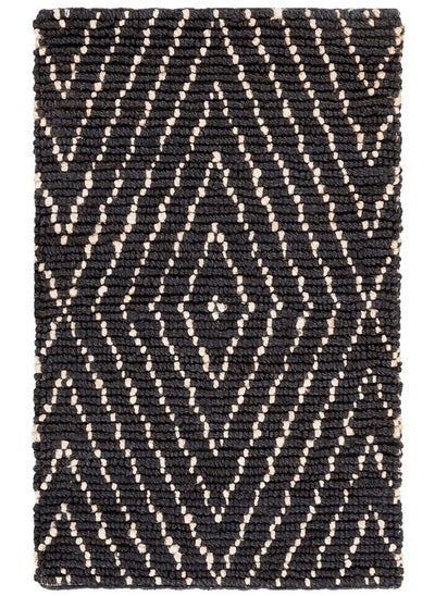 اشتري Bohemian Collection 24" X 36" Black Ivory Boh702A Handmade Moroccan Tribal Jute Accent Rug في الامارات