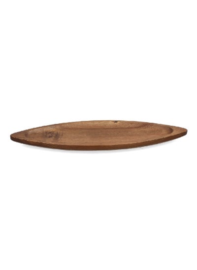 Buy Oval Shaped Acacia Serving Tray Brown 34 x 10.5 cm AW19-X041-L in Saudi Arabia