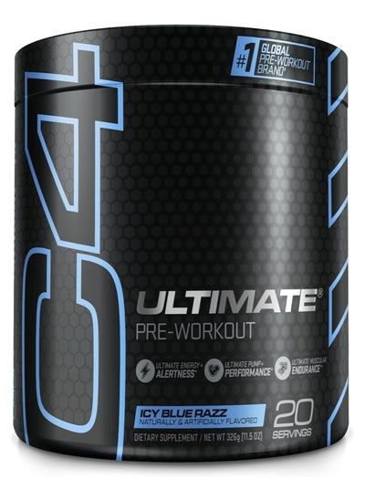 Buy Cellucor C4 Ultimate Pre Workout Powder ICY Blue Razz 20 Servings in UAE