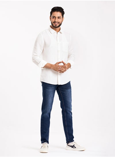 اشتري COTTON WHITE CASUAL LONG SLEEVE SHIRT في الامارات