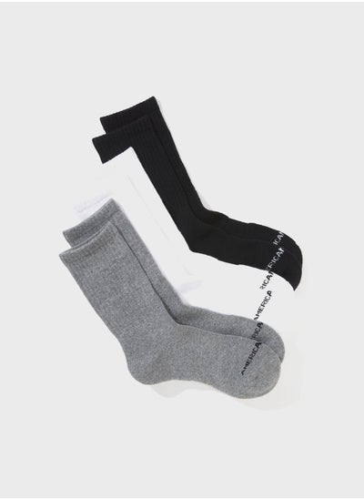 Buy 3 Pack Logo Crew Socks in Saudi Arabia