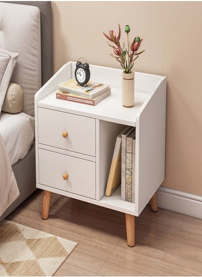 Buy Modern Design 2 Drawers Storage Bedside Table 43 x 30 x 48 cm in UAE