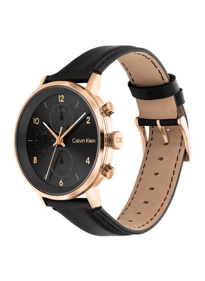 Buy Analog Round Waterproof  Wrist Watch With Leather Strap  25200114 in UAE