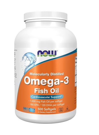 Buy Omega 3 Fish Oil Molecularly Distilled 500 Softgels in Saudi Arabia