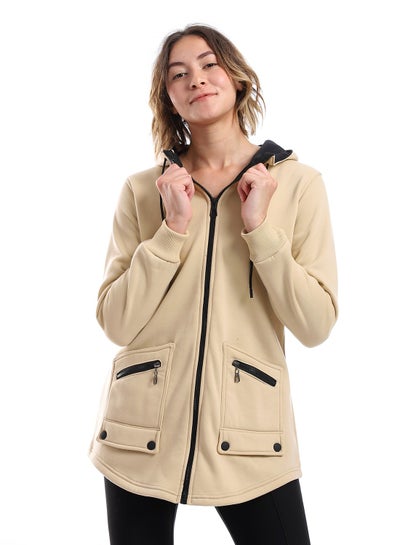 Buy Women Hoodie With Front Zipper And Pockets in Egypt