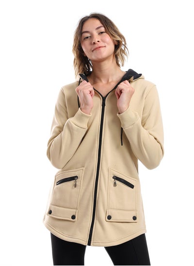 Buy Women Hoodie With Front Zipper And Pockets in Egypt