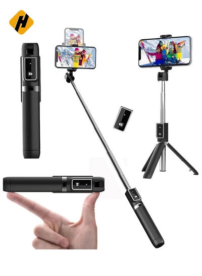 Buy Selfie Stick, 3 in 1 Extendable Selfie Stick Tripod with Detachable Bluetooth Wireless Remote Phone Holder for iPhone 12/Xs/iPhone 8/iPhone 11/11pro, Galaxy S10/S9 Plus/S8/Note8 in Saudi Arabia