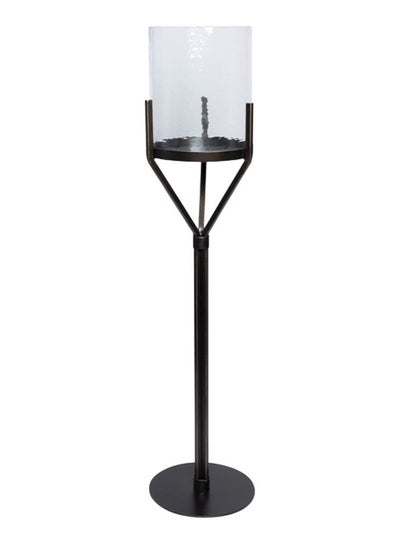 Buy Vinci Floor Hurricane Candle Holder, Black & Clear – 82.5x22 cm in UAE