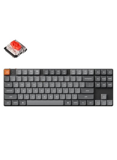 Buy Keychron K1 Max QMK/VIA Wireless Custom Mechanical Keyboard, Red Linear Low-Profile Gateron Switch, 80% TKL Size, Tri-Mode Connectivity (2.4GHz, BT, Wired), English-Arabic Layout, K1M-H1-AR in UAE