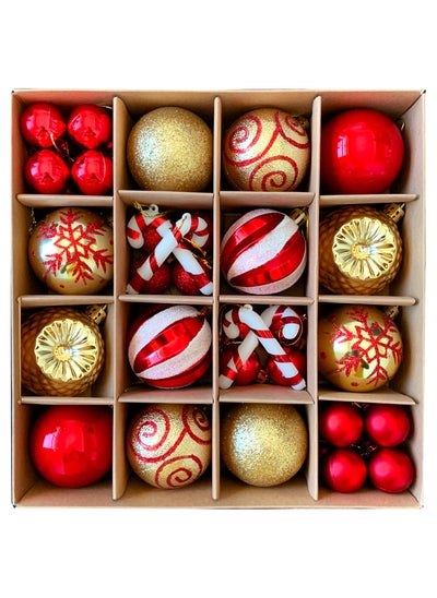 Buy SINCHER 40 Pcs Decorations, Shatterproof Balls, Plastic Ball Set for Decorating Wedding/Home Party(Red+Gold) in UAE