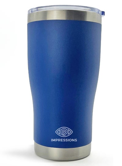 Buy Impressions Thermal Mug Double Stainless Steel Wall vacuum insulated 600ML Blue in Egypt