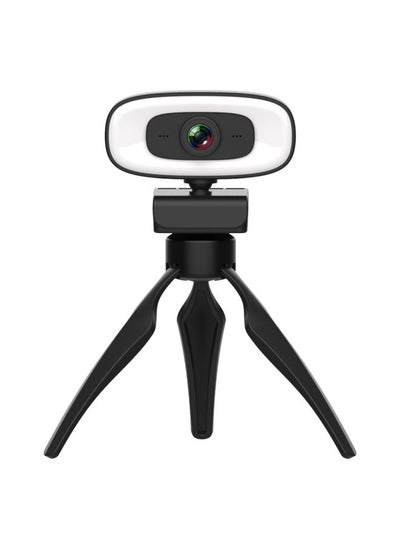 اشتري C10 2K HD Without Distortion 360 Degrees Rotate Three-speed Fill Light USB Free Drive Webcams, Built-in Clear Sound Microphone في السعودية