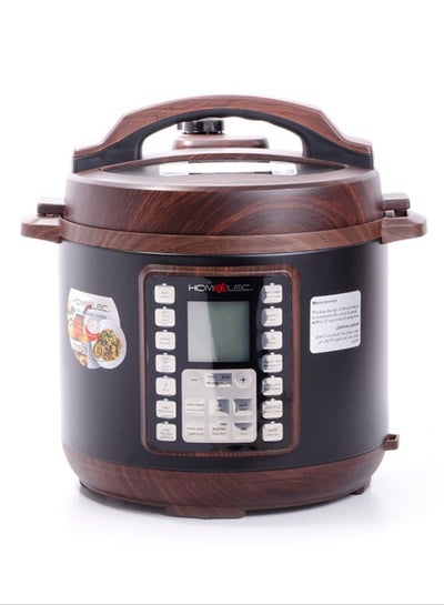 Buy Home elec pressure cooker 6 liters 1000 watts dark wood in Saudi Arabia