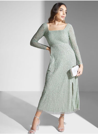 Buy Embellished Square Neck Dress in UAE