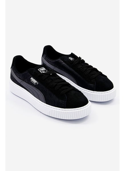 Buy Women Suede Platform Sport Shoes, Black in Saudi Arabia