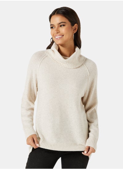 اشتري Knit Relaxed Turtle Neck Pullover في السعودية