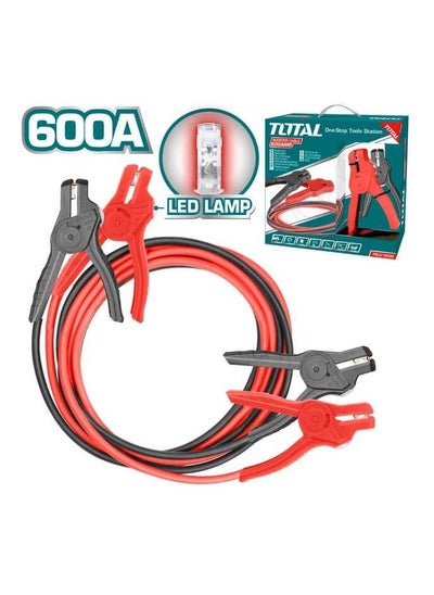 اشتري T0TAL PBCA16008L- Booster Cable With LED Lamp, Jump Start Wire Heavy Duty Capacity 600 AMP/Copper Wire في السعودية